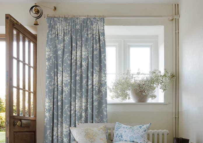 Shabby Chic by Rachel Ashwell Garden Floral, Dusky Blue - Made to Measure Curtains - Image 3